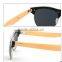 high quality cheap bamboo sunglasses PC frame AC smoke lenses sunglasses 1029
