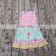 Yawoo flutter sleeve patchwork sash summer dress kids frock design pictures