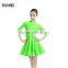 New Children Latin Dancewear Costumes Matt Pure Color Smooth Material Performance Dress Rumba Latin Clothing For Girls