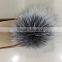 YR1042 Real Silver Fox Fur Pom Pom for Shoes Decorations