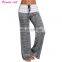 Women Foldover Heather Wide Leg Pants Loose Yoga Legging
