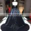 1A137 Glamourpuss Temptation Of Black Night Puffy Gown Bare Back Flower Corset Evening Dresss 2016