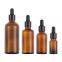 Factory Wholesale  10ml 30ml 50ml 100ml Amber Essential Oil Glass Bottle With Dropper