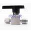 Ball valve 3 6 8 10 12 mm 1/8" 1/4" 3/8" 1/2" hard tube stainless steel 304 high pressure temperature 2 way card set ball valve