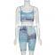 2020 Summer Women Fashion Party Club Spaghetti Straps Tie Dye Print Sexy Camis Shorts Two 2 Piece Set Holiday Tracksuit