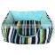 Dog Stripes Print Canvas Dog Bed Pet Memory Foam Pet Bed