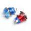 16mm Metal Self Reset Push Button Switch high ball flat head 5 Color Waterproof Screw Contacts Car Auto Engine switch