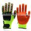 Cut resistant Level 5 protection sandy nitrile palm coated TPR mechanic impact glove