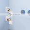 White  Wall Mount Bookcase Storage Organizer 3 Tier Zig Zag Floating Corner Shelf