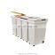 Eco-friendly big size outdoor rectangular recycle plastic pedal garbage can with colorful lid