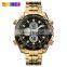 SKMEI 1302 Men's Sport Watch Quartz Digital Movement Stainless Steel Band Watch Week Date Luminous