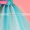 Fairy style snow pattern girls' dress large light blue and white trail