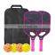 Pickleball Paddles Set of 4, Premium Full Carbon Pickleball Set of 4 with 4 Balls and 1 Carry Bag Pickleball Rackets