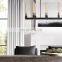 Modern Copper Industrial Style Chandelier Lighting Fixture Striped Glass Shade For Living Dining Room Kitchen Island Foyer Lobby