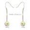 sterling silver ladies crystal earring with murano lampwork glass bead