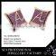 paving setting ruby gemstone letter "A" stud earrings for girls as a gift