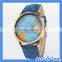 HOGIFT Top selling World Map watch/blue jean watch/world map print watch