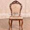 Neo European Antique Carved Back Chair Rustic Wooden Fabric Chair