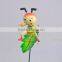 4 inch Plastic Cartoon Ant on Leaves Garden Ornaments, Ant Animal Toy, Cheap Wholesale China Toy