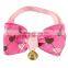 Wholesale Mixed Color Lovely Heart Printed Cat Bow Tie Neck Collar With Bell