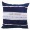 Blue pillow With Multi Striped Cover