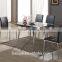 L808C Dining Table Black Glass /Gloss Square Extending 900-1300 + 6 blk 610                        
                                                Quality Choice