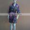 Luxurious digital printing matte stretch satin bathrobe for women