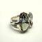 Green Amethyst 925 Sterling Silver Handmade Ring, Round Shape Gemstone Jewelry, Designer Oxidized Silver Handmade Ring