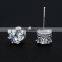 3-12 mm Round Cubic Zirconia Men/Women Stud Earrings