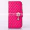 Diamonds pendant wallet leather case for Samsung S6 G9200