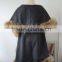 Latest Wool & Cashmere Outwear Womens Capes With Raccoon Fur Trim