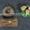 Cheap Genuine Fox Fur Pompom Women Knit Raccoon Fur Ball Wholesale Headband