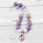 purple pendant necklace and flower hairband latest design beads necklace baby girl jewelry beaded necklace and hairband