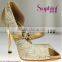 Suphini Mesh Tan Slim Heel Latin Ballroom Dance Shoes