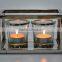 Glass & Steel Tea Light Holder for Christmas & Home Decoration