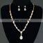 Unique design elegant women's jewelry set necklace dangling earring water-drop gemstone