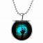 2016 Halloween gift silver chain glowing in the dark terror hands pendant picture necklace