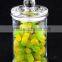 Clear glass storage jar with glass lid