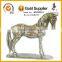 12.5 Inch Resin Craft Animal Figurine Antique Brass Horse Statue