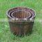 Wooden Round Barrel Planters