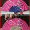 21cm bamboo cloth hand fan for promotion