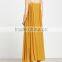 Guangzhou clothing OEM Bright Yellow Ring Detail Rayon Spaghetti Strap Loose Dress