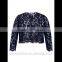 best selling women spring fashion blue lace jacket OEM service
