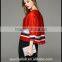 2016 summer loose oversized colorful combination striped t-shirt