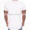 hot sale 95% cotton 5% elastane t shirt mens curved hem longline t shirt wholesale blank streetwear pocket t shirt