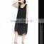 2017 summer latest plus size chiffon dress for girls sexy black maternity dress