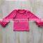 Hot sale soft blank infant girl long sleeve ruffle t-shirt trendy girl boutique clothing baby top