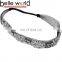 Elegant Black Gauze Rhinestone Crystal Bridal Headband for Wedding