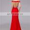 Hot Sale ZZ-E0029 Mermaid Spaghetti Strap Sweetheart Neck Beaded Lace Red Women Evening Gown
