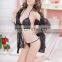 China factory ladies sexy lingerie, lace three-piece badydoll, mature women sexy lingerie